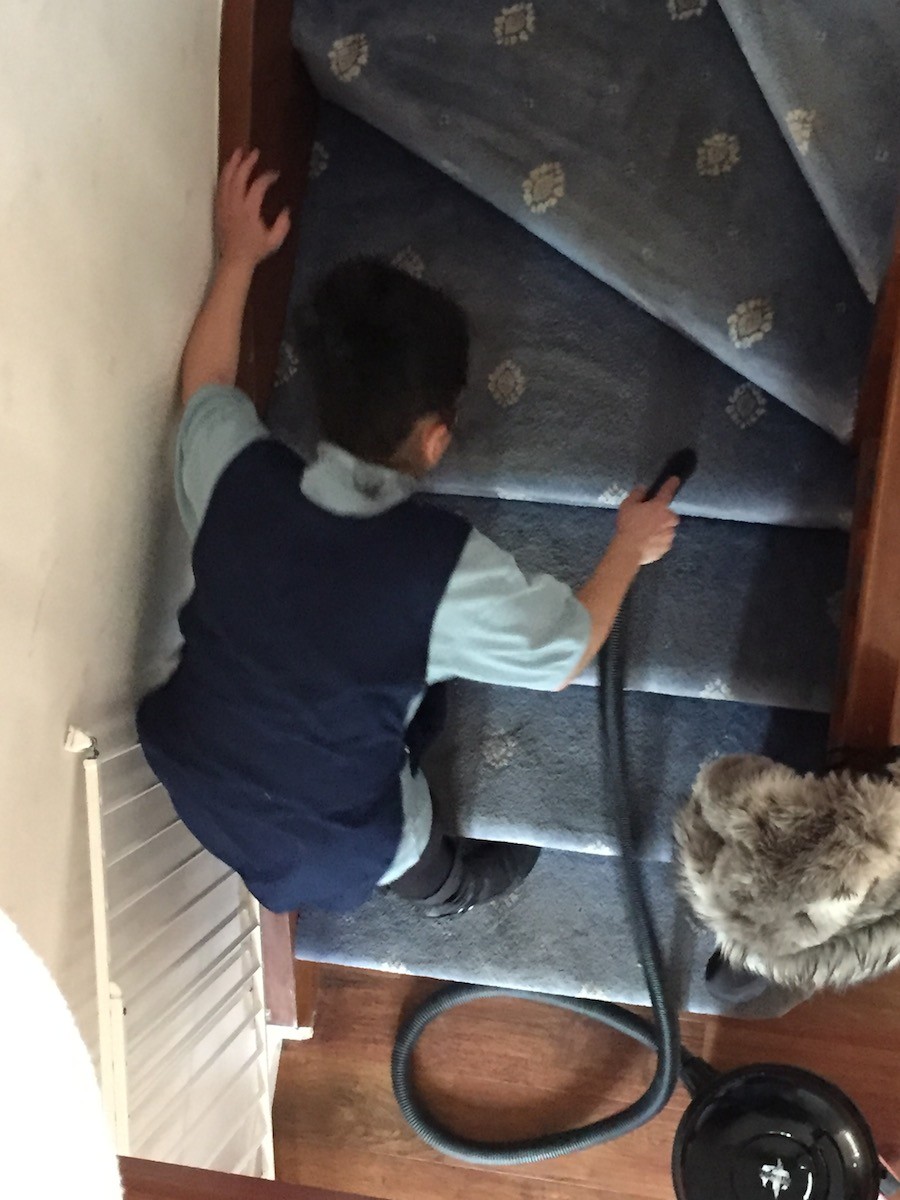 stairs being cleaned at a property in Preston